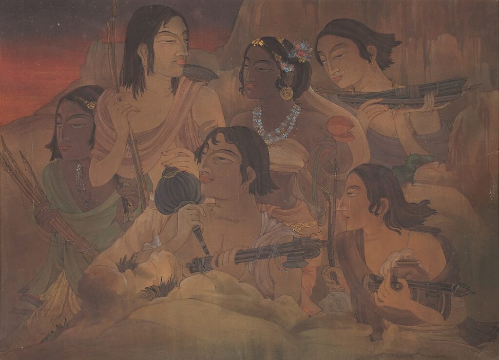 Draupadi with Pandavas