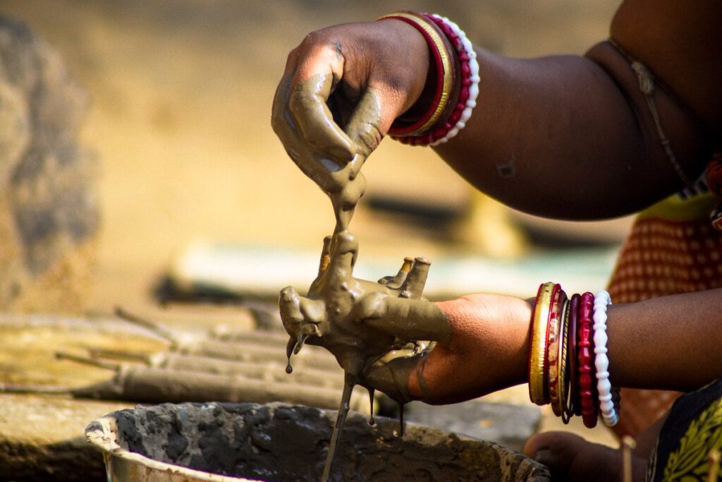 Dhokra cast in process